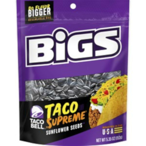 BIGS 674948-XCP12 Sunflower Seeds Taco Bell Taco Supreme 5.35 oz Bagged - pack of 12