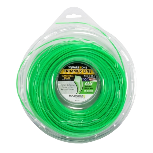 Trimmer Line Commercial Grade 0.080" D X 355 ft. L Green