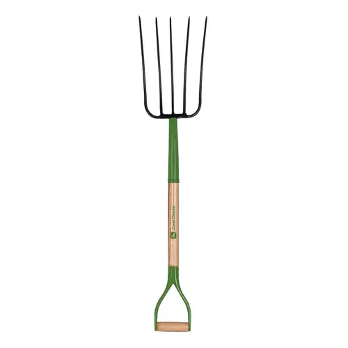 Fork 5 Tine Steel Compost 36" Wood Handle Green