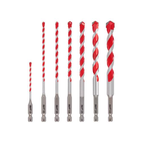 Milwaukee 48209057 Hammer Drill Bit Set Shockwave 1/8" Carbide Large