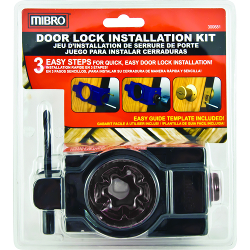 MIBRO 300681 Door Lock Installation Kit Carbon Steel