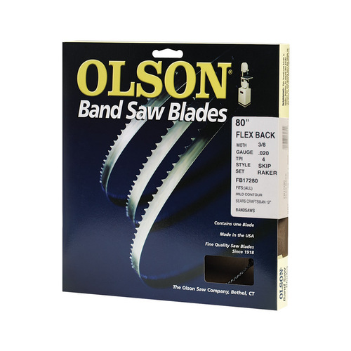 Olson WB58280DB Band Saw Blade 80" L X 0.4" W Carbon Steel 4 TPI Skip teeth