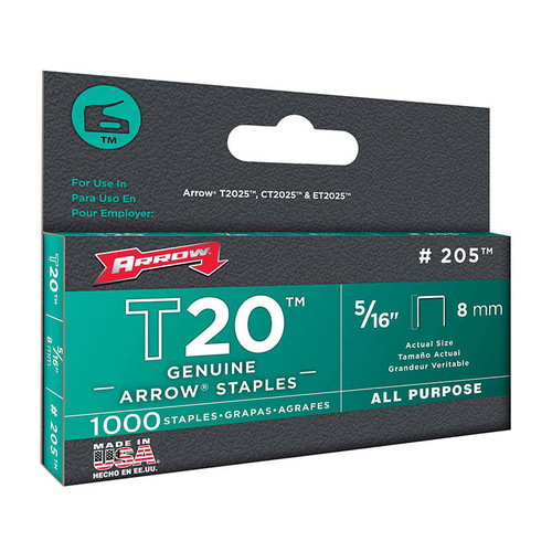 Staples T20 5/16" W X 5/16" L 24 Ga. Wide Crown Gray