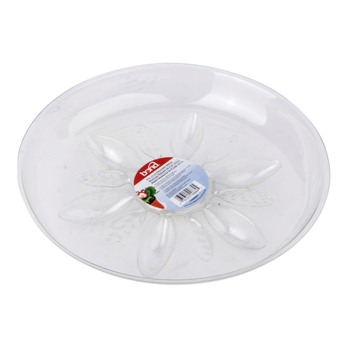Plant Saucer 8" D Plastic Clear Clear - pack of 24