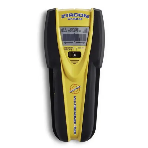 Multi-Scanner OneStep i320, 9 V Battery, 3/4 to 3 in Detection, Detectable Material: Metal/Wood Black/Yellow