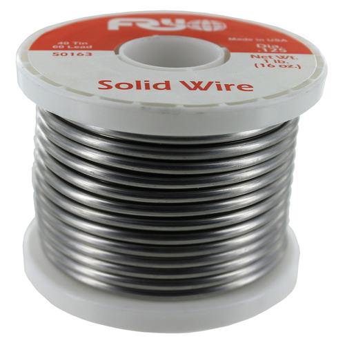 Alpha Fry PH50163 Solid Wire Solder 16 oz 0.125" D Tin/Lead 40/60