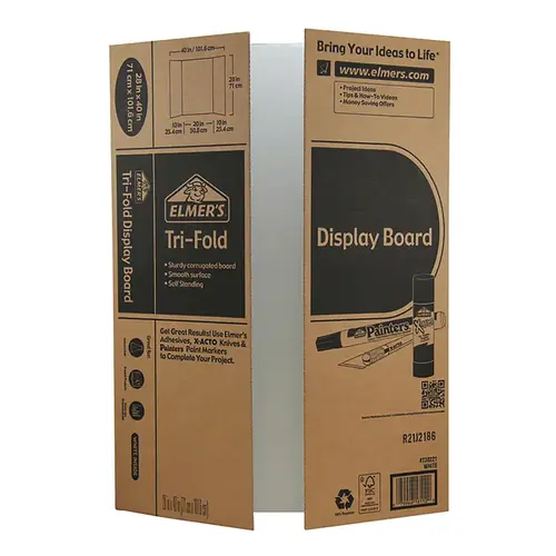 Tri-Fold Display Board Elmer's 28" W X 40" L White - pack of 12