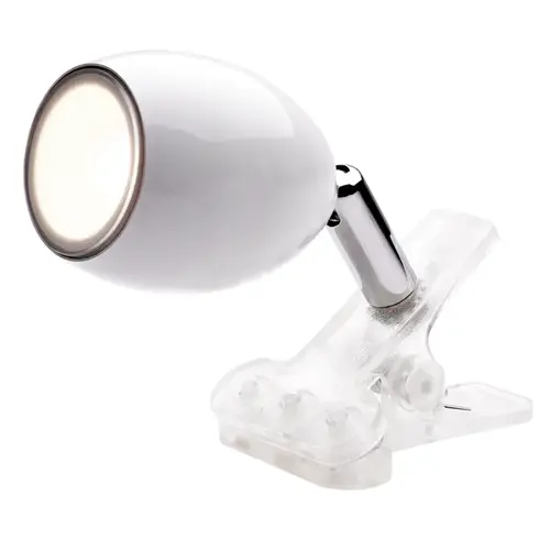 Mini Clip-On Lamp Joe 4" White White