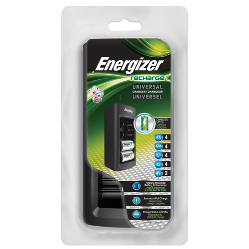 Universal Battery Charger Recharge 4 Battery Black Black