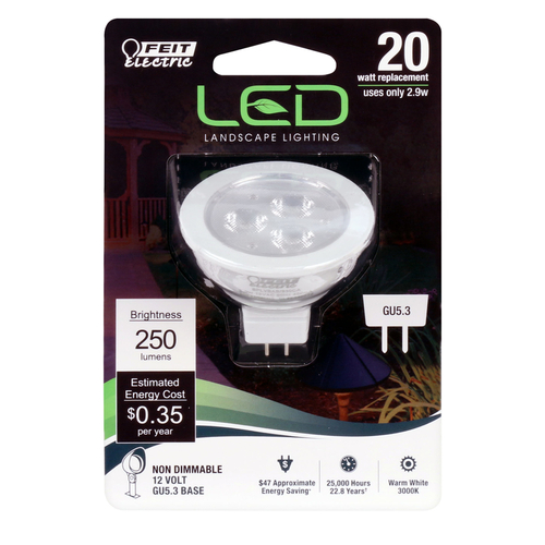 LED Bulb MR16 GU5.3 Warm White 20 Watt Equivalence Clear