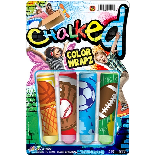 Ja-Ru 3522 Sidewalk Chalk Color Wrapz Assorted 4 pc Assorted