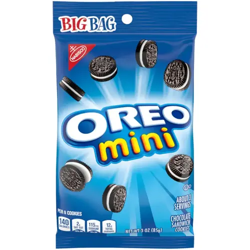 Oreo Series Bite-Size Sandwich Cookies, Chocolate Flavor, 3 oz Bag