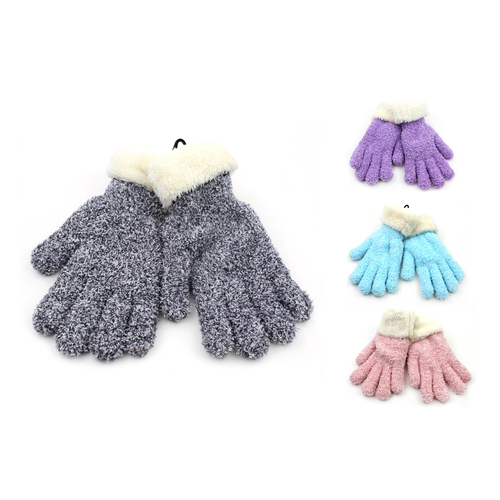 Diamond Visions 9066189-XCP24 Fuzzy Sherpa Glove Heat Max Winter Goods Acrylic Assorted - pack of 24