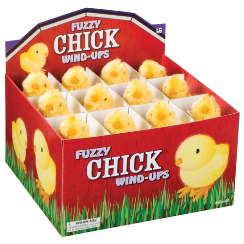 Toysmith 2031-XCP24 Toy smith Fuzzy Chick Wind Up Plastic Orange - pack of 24