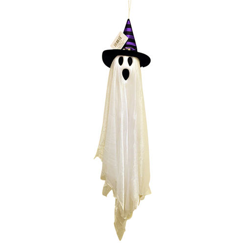 Fun World 9069687 Hanging Decor 27" Friendly Ghost with Hat