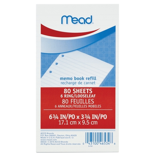 Mead 9070978 Memo Book 3.75" W X 6.75" L Multicolored