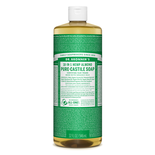 Dr. Bronner's OLAL32-XCP12 Pure-Castile Liquid Soap Dr. Bronner's Organic Almond Scent 32 oz - pack of 12