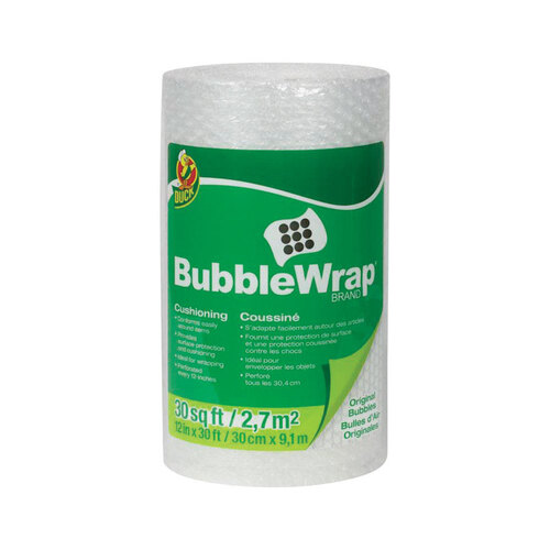 DUCK 286681 Bubble Wrap 12" W X 30 ft. L Clear