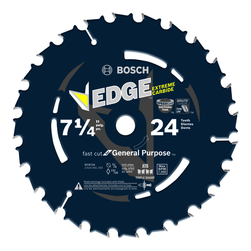 Circular Saw Blade 7-1/4" D X 5/8" Carbide 24 teeth