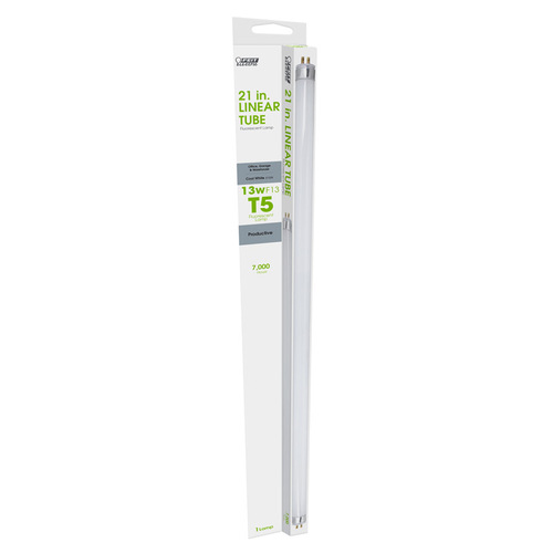 Feit Electric F13T5/CW/RP Fluorescent Bulb 13 W T5 0.63" D X 21" L Cool White Linear 4100 K Frosted