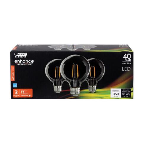 Filament LED Bulb Enhance G25 E26 (Medium) Soft White 40 W Clear