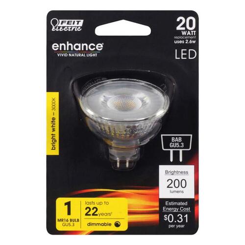 LED Bulb Enhance MR16 GU5.3 Bright White 20 W Frosted