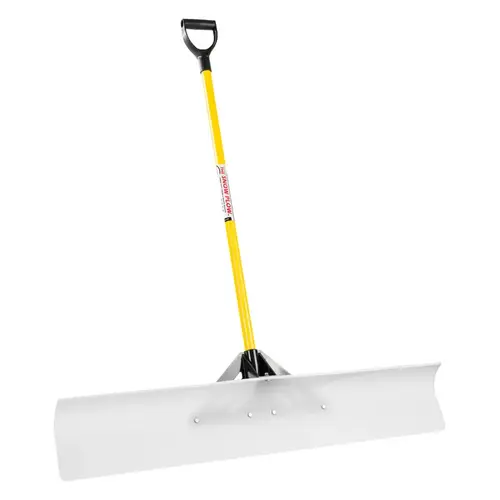 The Snowplow 50548-1 Snow Pusher, 48 in W Blade, UHMW Polyethylene Blade, Fiberglass Handle, D-Grip Handle