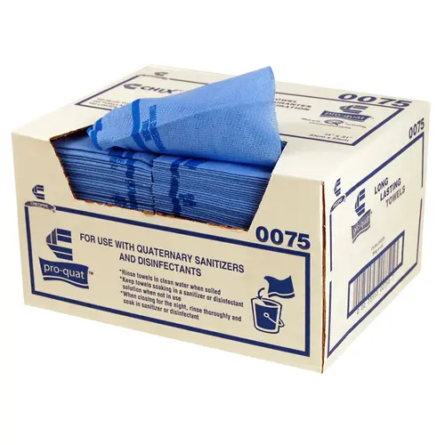 CHIX 0075 Chix(R) Pro-Quat Foodservice Towel W/ microban Blue w/ blue print med-hvy duty 13x21