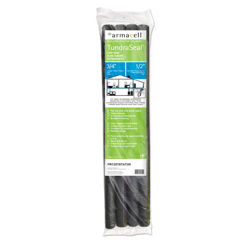 Armacell PR12078TATU0-XCP14 Pipe Insulation TundraSeal Self Sealing 3/4" S X 3 ft. L Polyethylene Foam Black - pack of 14