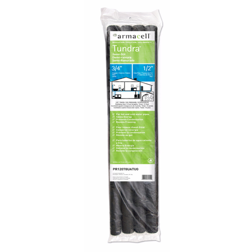 Pipe Insulation Tundra 3/4" S X 3 ft. L Polyethylene Foam Black - pack of 14