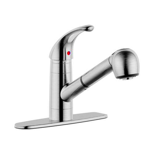 Ultra Faucets UF12003 Pull-Out Kitchen Faucet Classic One Handle Stainless Steel Stainless Steel