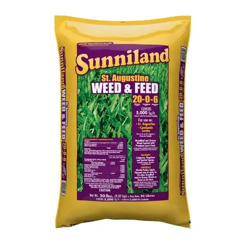 Sunniland 128820 Lawn Fertilizer St.Augustine Weed & Feed For St. Augustine Grass 5000 sq ft