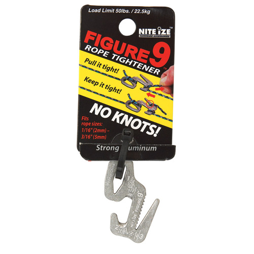 Nite Ize F9S-02-09 Rope Tightener Figure 9 Aluminum 50 lb 1.125" L Silver