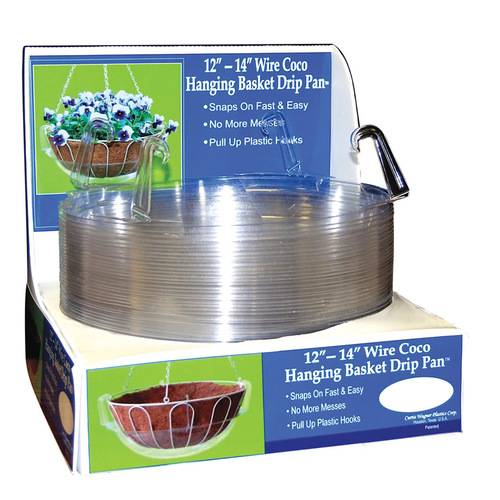 Hanging Basket Drip Pan Plastic Clear Clear