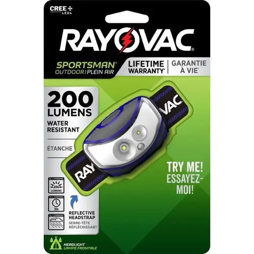 Rayovac SPPHL3AAA-BXT Head Lamp Sportsman 200 lm Multicolored LED AAA Battery Multicolored