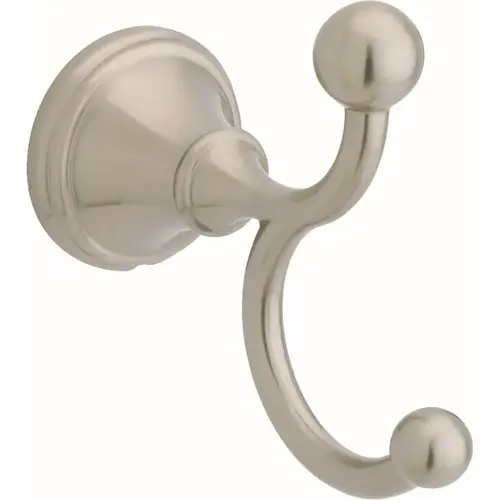 Double Robe Hook Crestfield 3.75" H X 3.9" W X 2" L Satin Nickel Satin Nickel