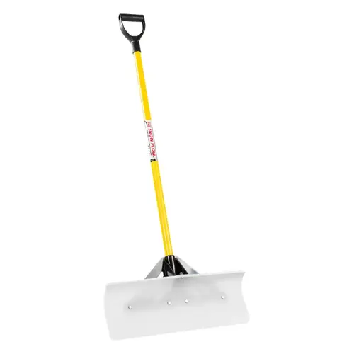 The Snowplow 50524-4 Snow Pusher, 24 in W Blade, UHMW Polyethylene Blade, Fiberglass Handle, D-Grip Handle, 43 in L Handle