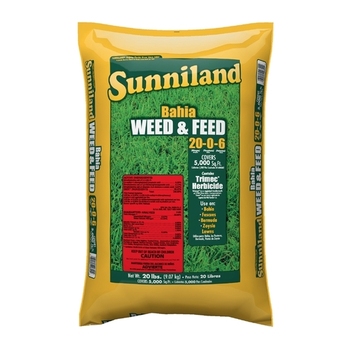 Sunniland 129820 Lawn Fertilizer Bahia 20-0-6 Weed & Feed For Bahia Grass 5000 sq ft