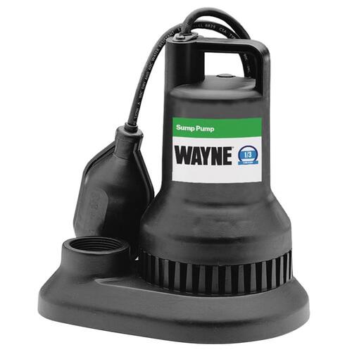 Wayne WST33 Sump Pump 1/3 HP 3,000 gph Thermoplastic Tethered Float Switch AC