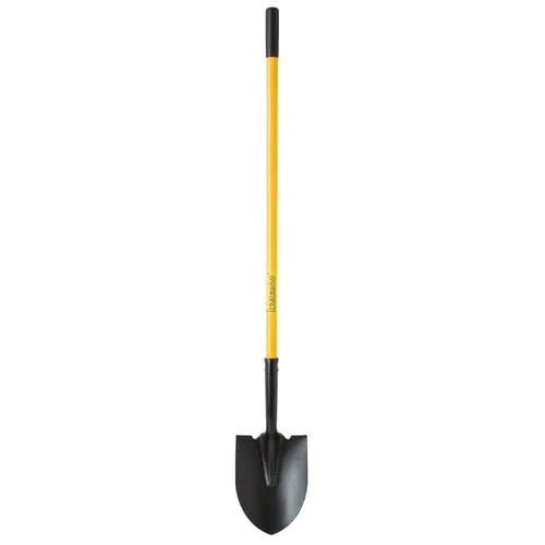 Shovel 57" Steel Round Digging Fiberglass Handle Black/Yellow