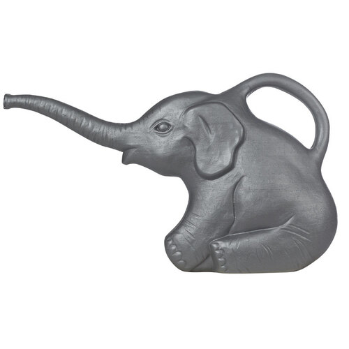 Elephant Watering Can, 2 qt Can, Polyethylene, Gray