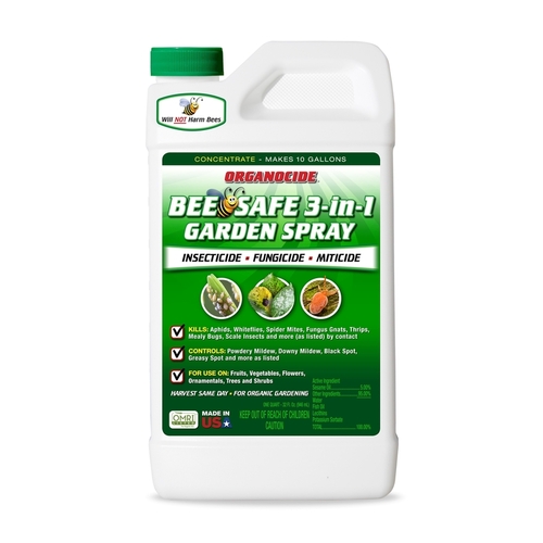 3" 1 Garden Insect Spray Bee Safe Organic Liquid Concentrate 32 oz