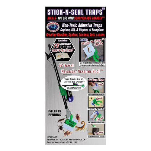 Scorpion Master 900227 Stick-N-Seal Trap Refills Stick-N-Seal Trap Black Black