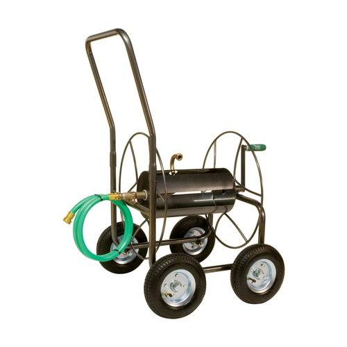 Hose Reel Cart 400 ft. Silver Wheeled Silver