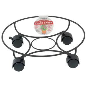 Gardman 4.5 in. H X 13 in. W Metal Planter Caddie Black Gardman 4.5 in. H X 13 in. W Metal Planter Caddie Black