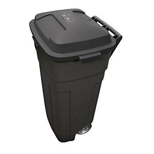 Rubbermaid 2898-04-BLA-XCP4 Garbage Can Roughneck 34 gal Black Plastic Wheeled Lid Included Black - pack of 4