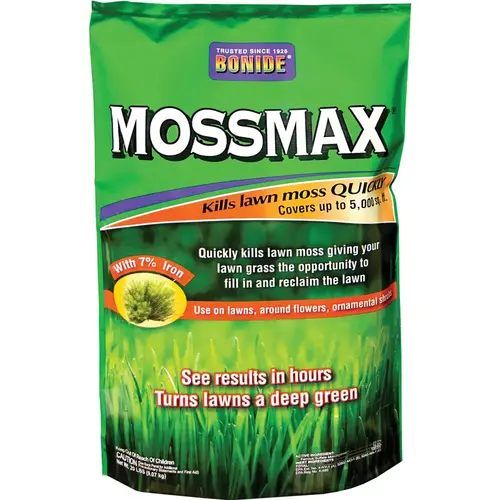 MossMax 20lb Lawn Moss Killer, Granular, 20 lb Bag