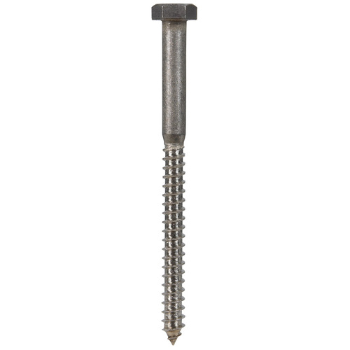 Lag Screw 5/16" X 4" L Hex Stainless Steel