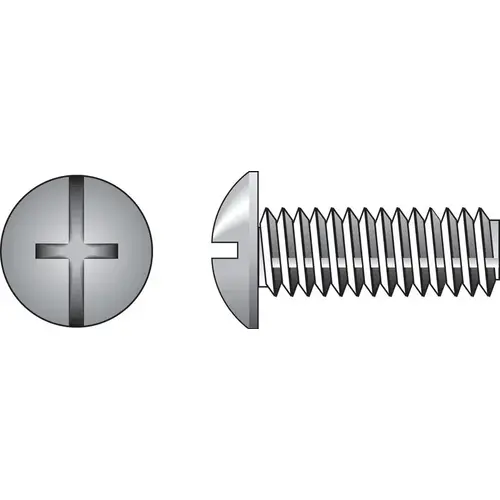 Machine Screws No. 8-32 S X 3/4" L Combination Truss Head Zinc-Plated Steel Zinc-Plated