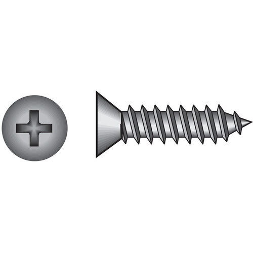 Sheet Metal Screws No. 8 S X 3" L Phillips Flat Head Zinc-Plated